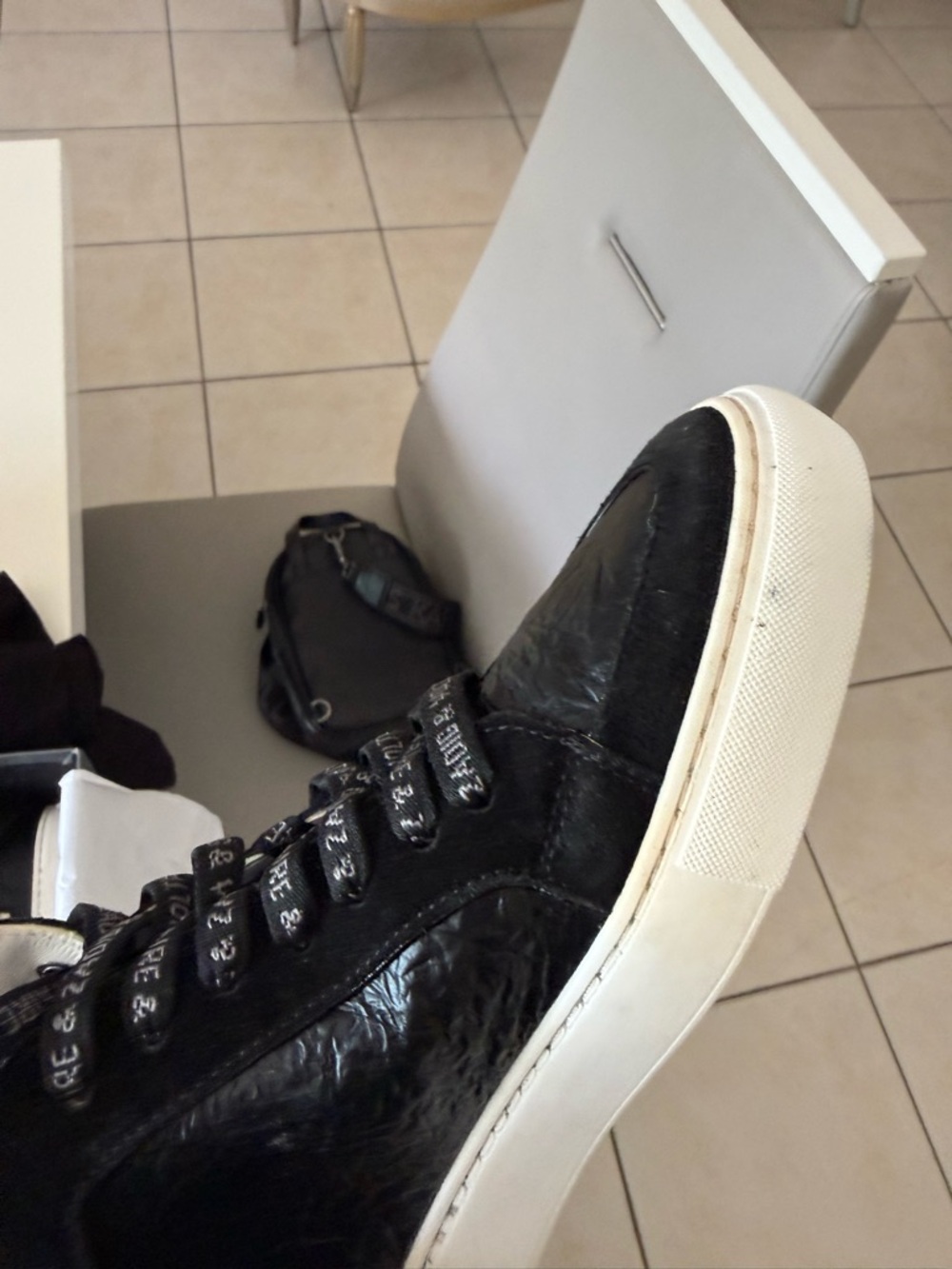 Zadig and Voltaire High Flash High-Top Wrinkle Sneakers - Picture 6 of 8